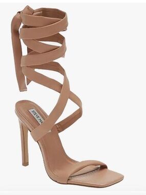 Steve Madden Taupe Wrap-Around Strappy Stiletto Sandal
